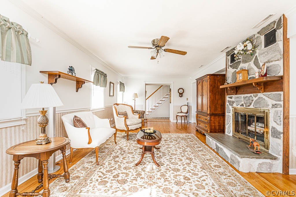 18162 Teman Road Beaverdam, VA 23015 - Photo 7 of 47 a living room with furniture a fireplace and a table
