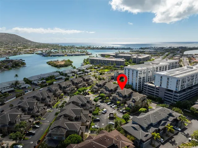 an aerial view of multiple house