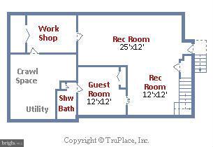904 Breezewick Road Towson, MD 21286 - Photo 30 of 30 Floorplan of Lower Level