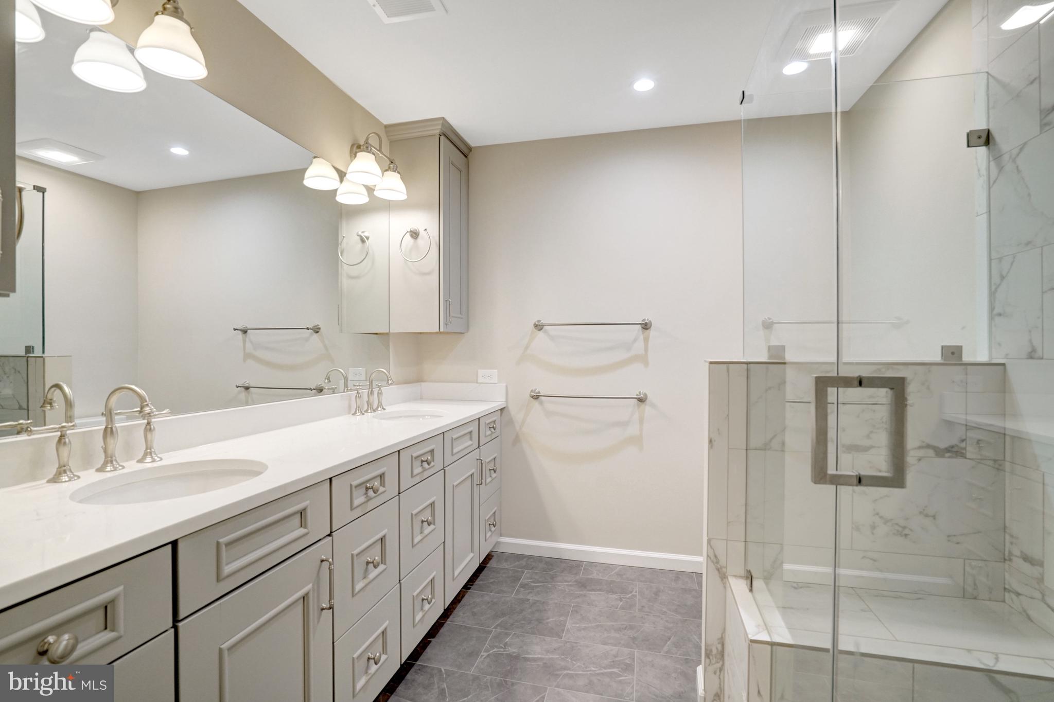 8523 Lakinhurst Lane Springfield, VA 22152 - Photo 32 of 76 Renovated bathroom w/ double vanity
