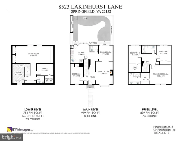 $715,500 | 8523 Lakinhurst Lane, Springfield, VA 22152