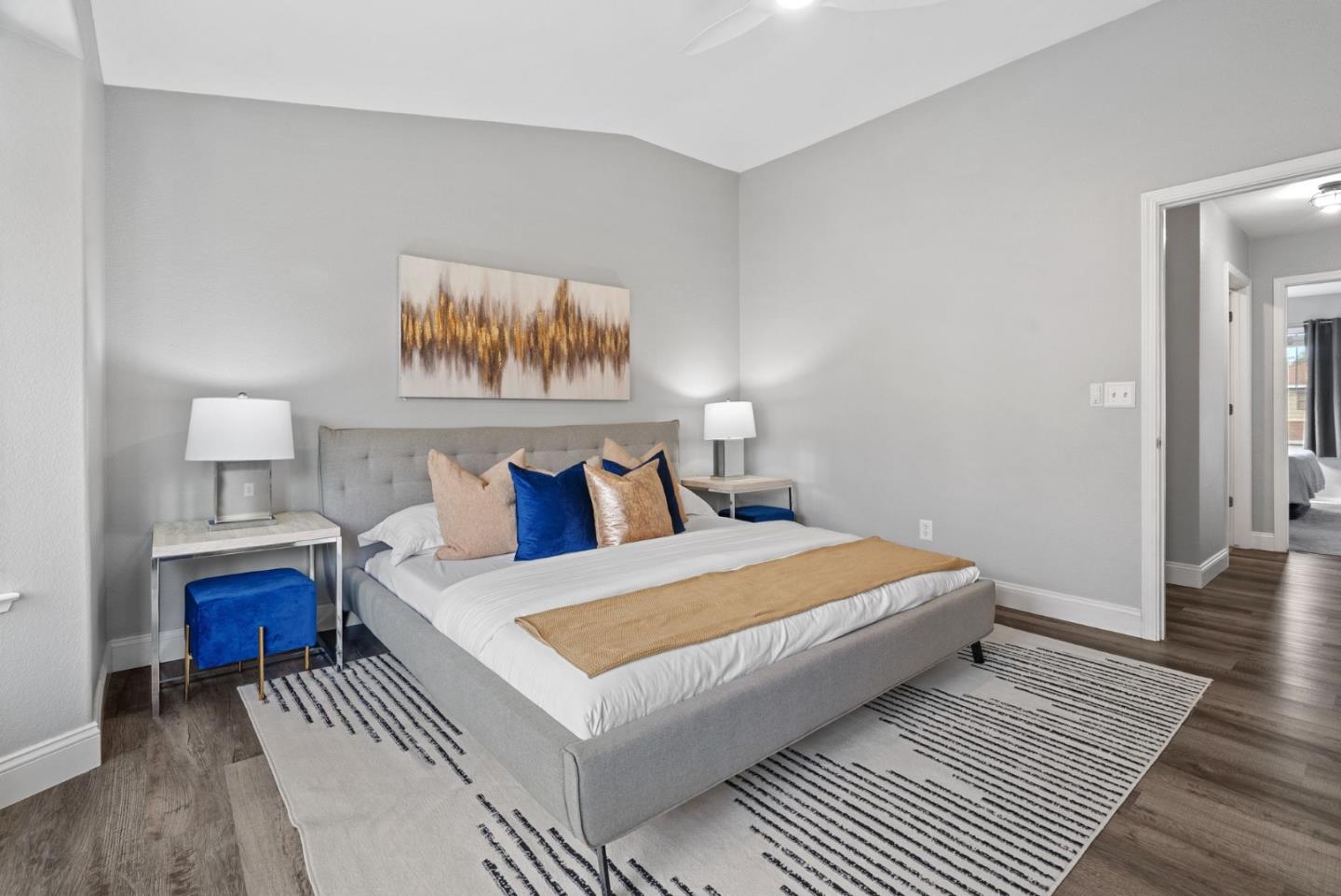 56 Lavender Court Tracy, CA 95376 - Photo 20 of 56 a bedroom with bed and wooden floor