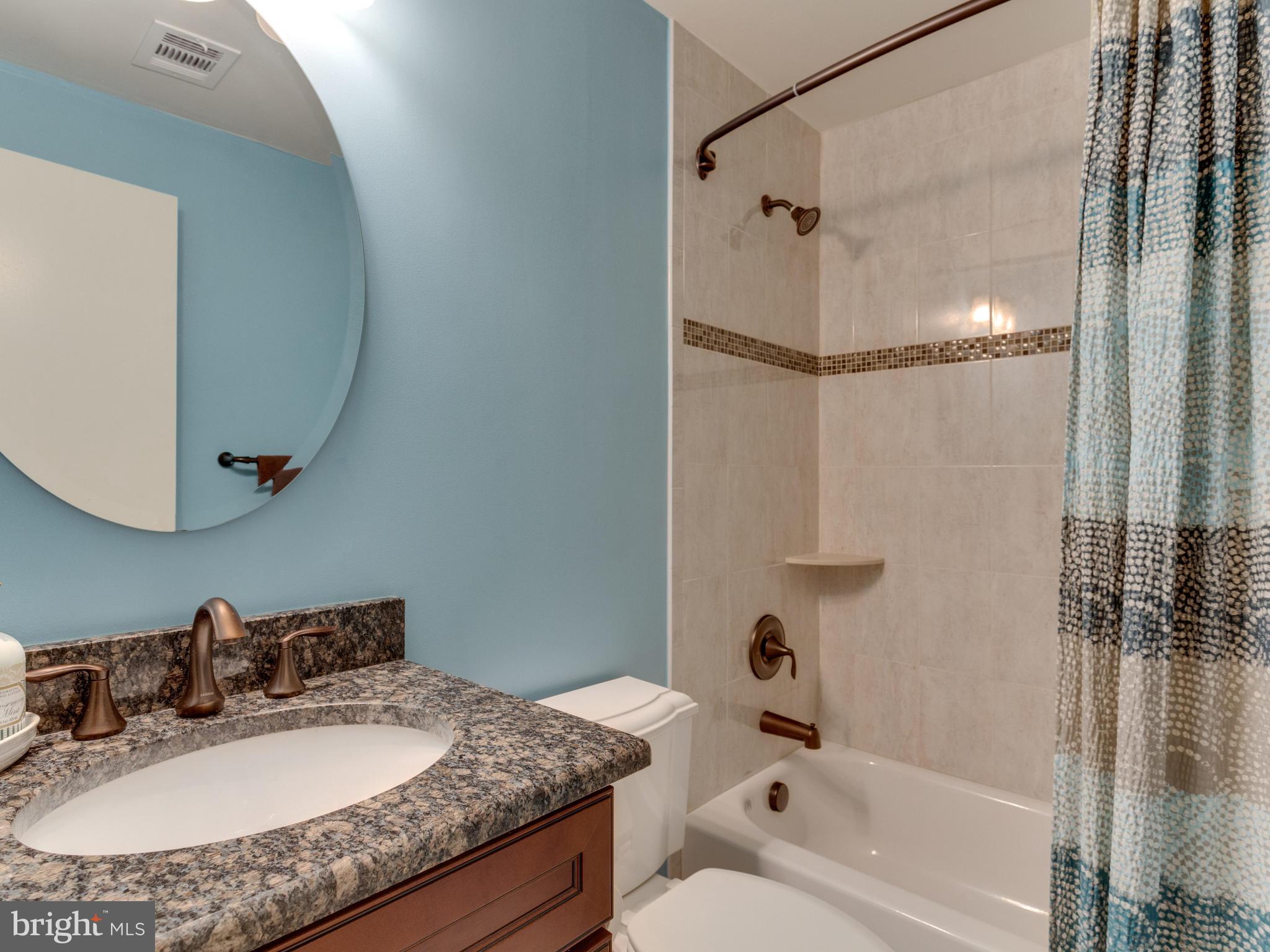 2072 Lake Audubon Court Reston, VA 20191 - Photo 23 of 30 a bathroom with a granite countertop sink a toilet and shower