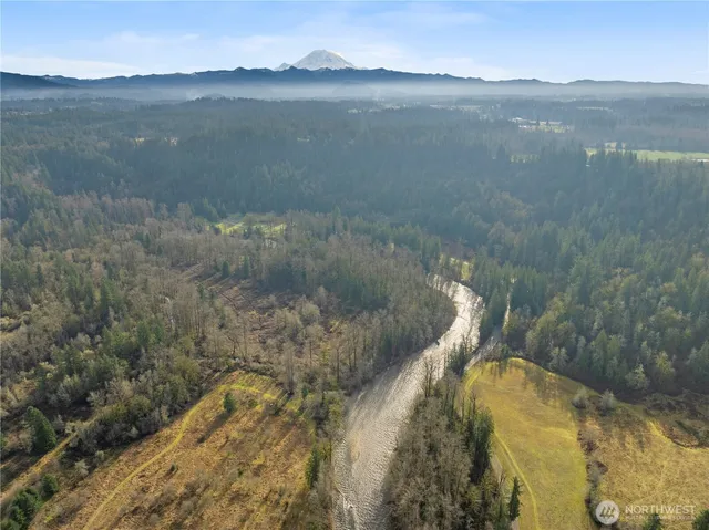 a view of an lake and a mountain