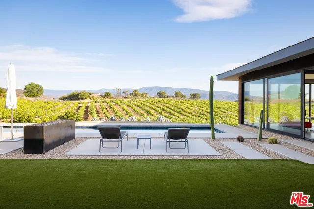 a view of outdoor space with seating area