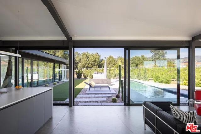 a building outdoor space with seating space