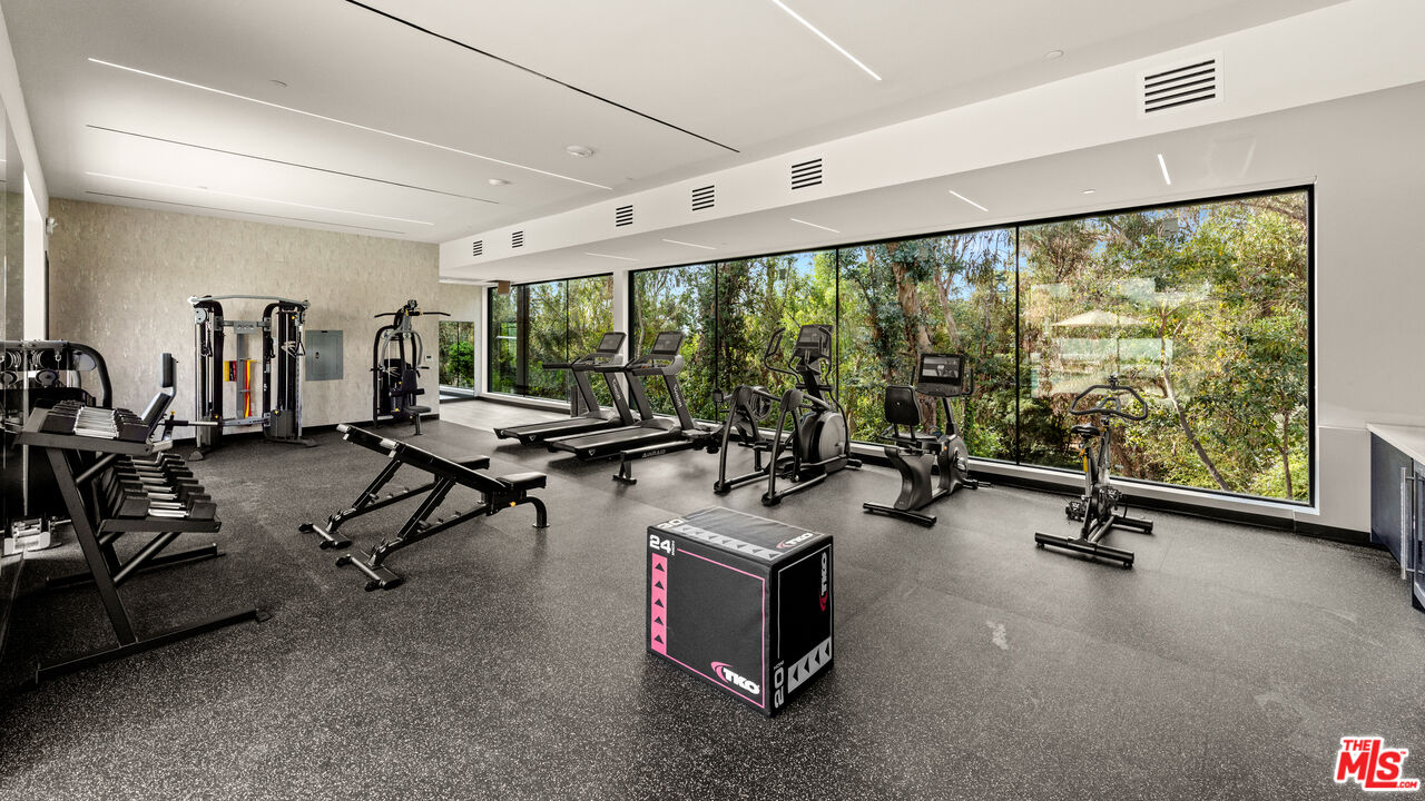 505 South Barrington Avenue, Unit 303 Los Angeles, CA 90049 - Photo 33 of 41 a view of a room with gym equipment