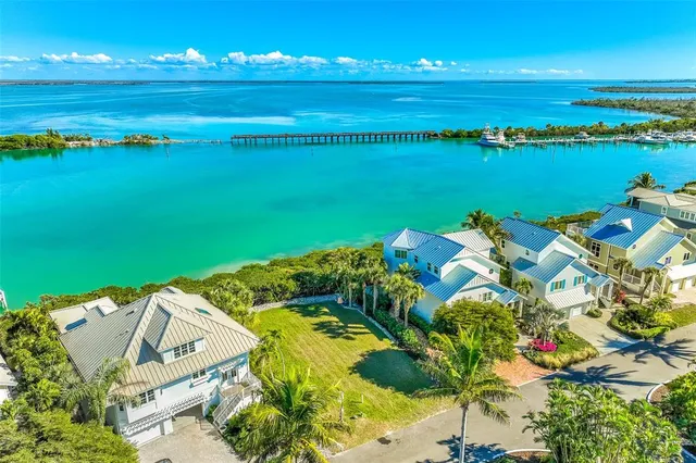 a view of a lake with a houses