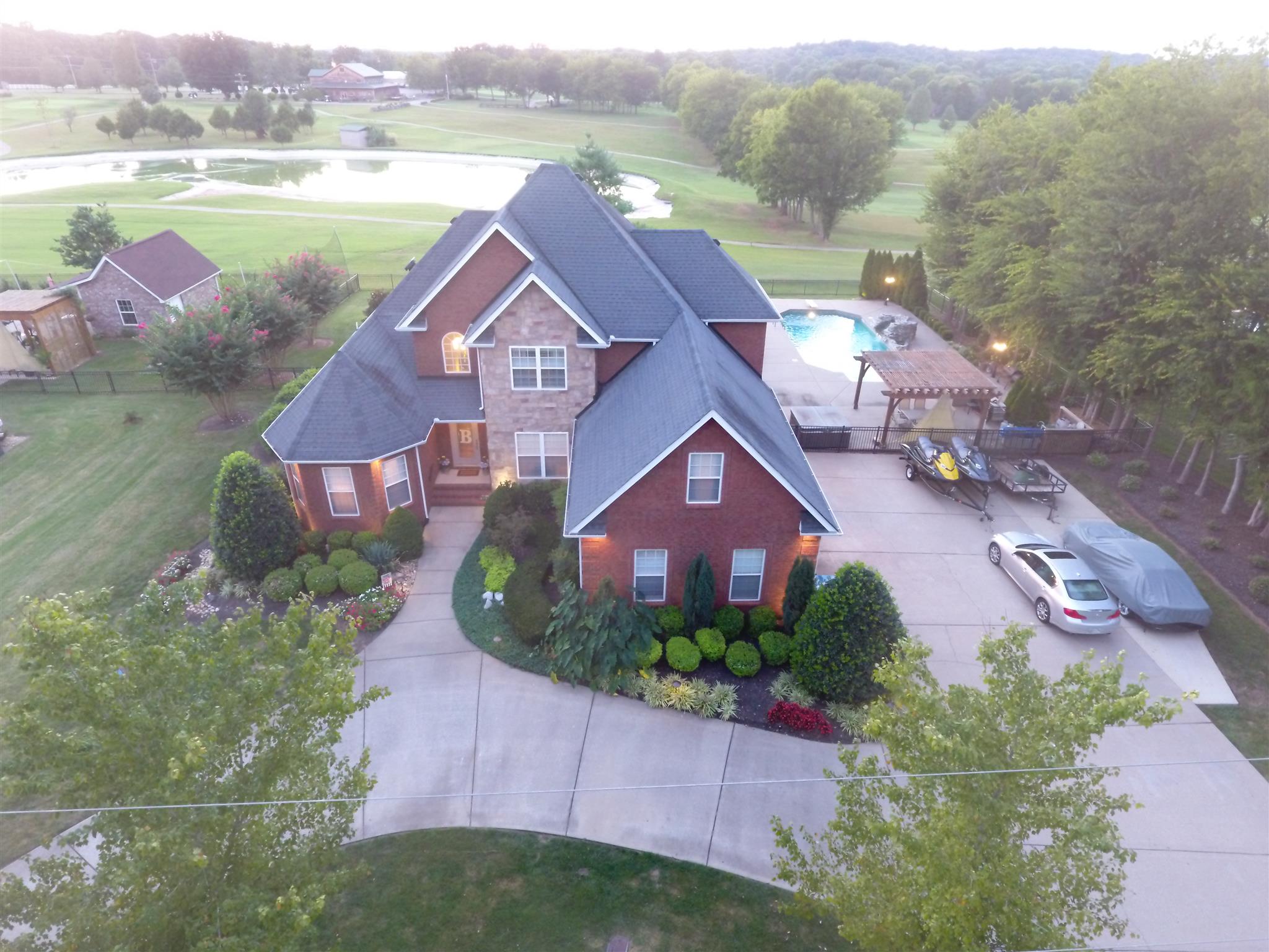 3338 Allen Barrett Road Murfreesboro, TN 37129 - Photo 23 of 27 an aerial view of a house with outdoor space and lake view