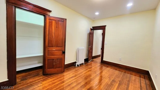 an empty room with closet