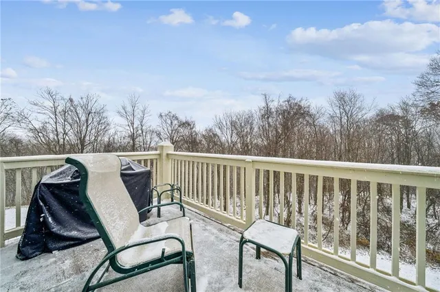 a view of a chairs in patio