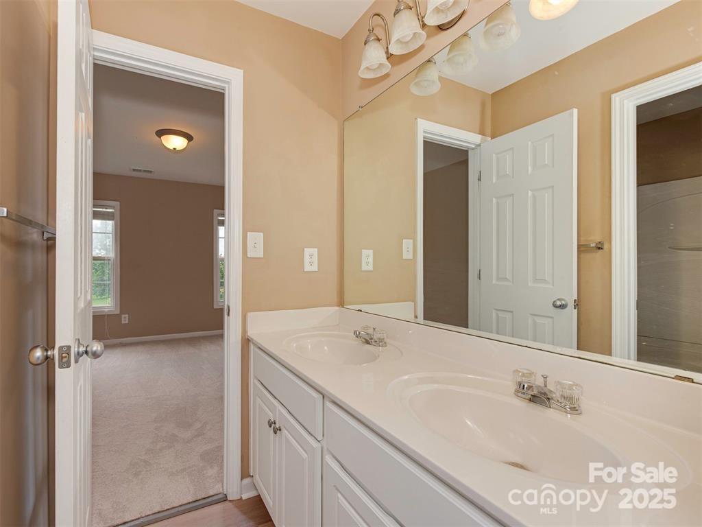 5607 Fulton Ridge Drive Indian Trail, NC 28079 - Photo 23 of 45 a bathroom with a sink a vanity and a mirror