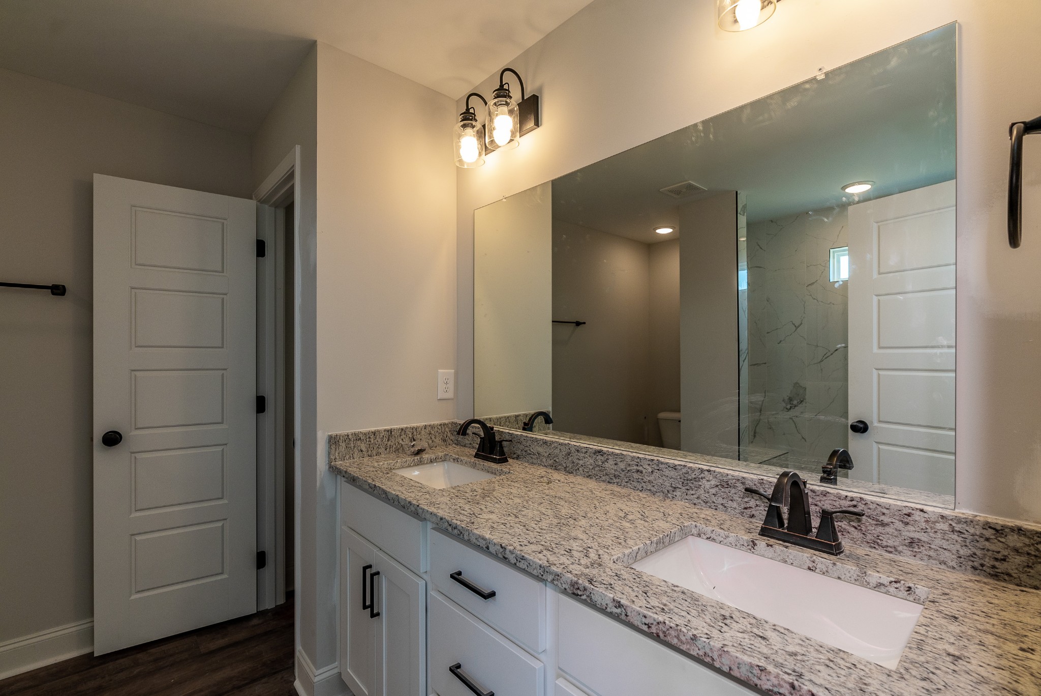 4144 Dot Road Springfield, TN 37172 - Photo 35 of 52 a bathroom with a granite countertop sink and a mirror