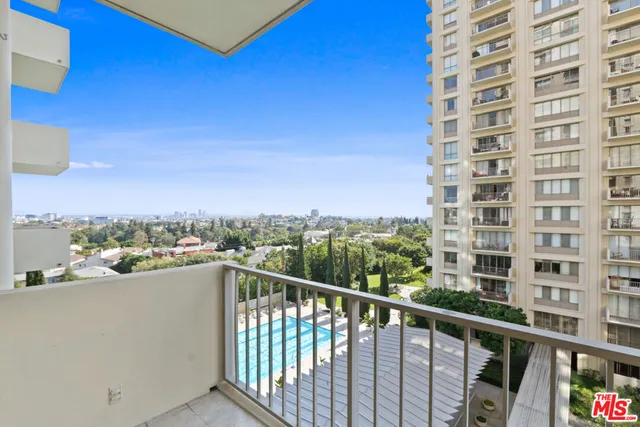 a view of a city from a balcony