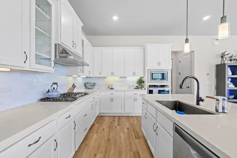 a view of kitchen with breakfast area