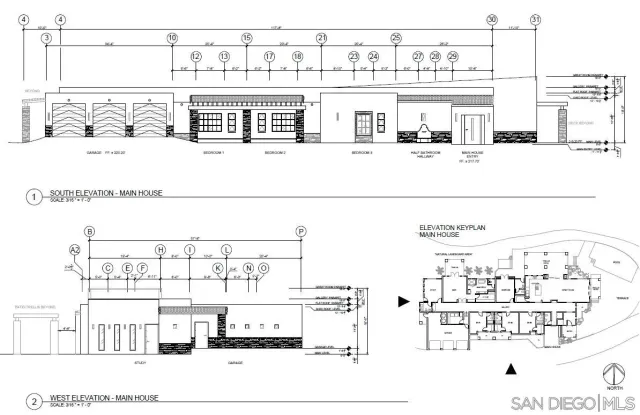 a view of a dry yard with trees in the background
