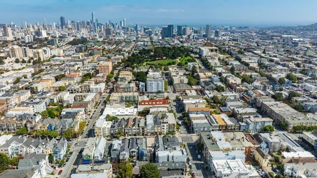 an aerial view of multiple house