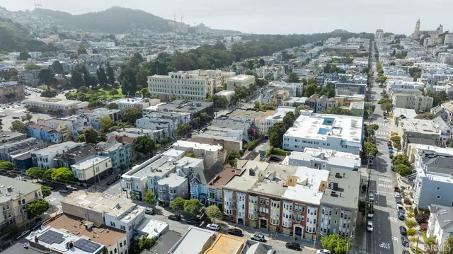 an aerial view of multiple house