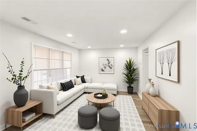 a living room with furniture