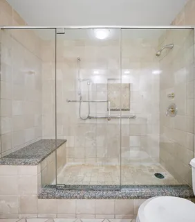 a bathroom with a shower