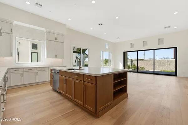 an empty room with windows