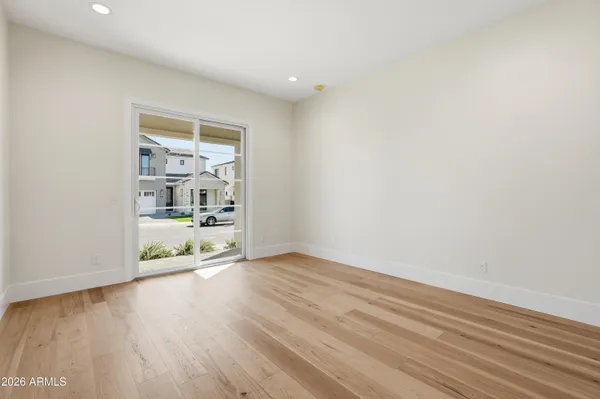 an empty room with windows