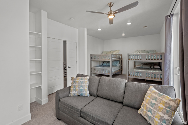 1122 South 1790th West, Unit 1 St. George, UT 84770 - Photo 20 of 37 Recessed lighting illuminates this room featuring two built-in bunk bed structures