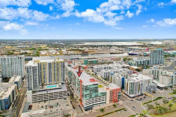 a view of city with ocean