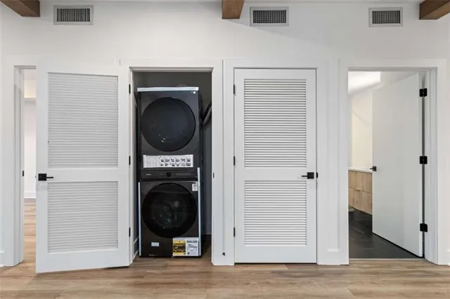 a room with a washer and dryer