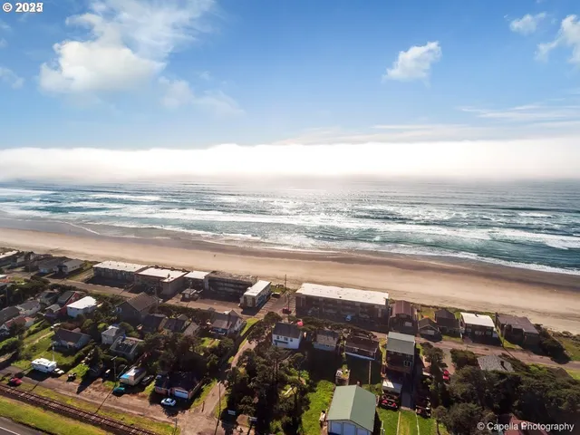 a view of an ocean and beach