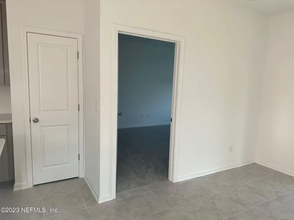 an empty room with closet