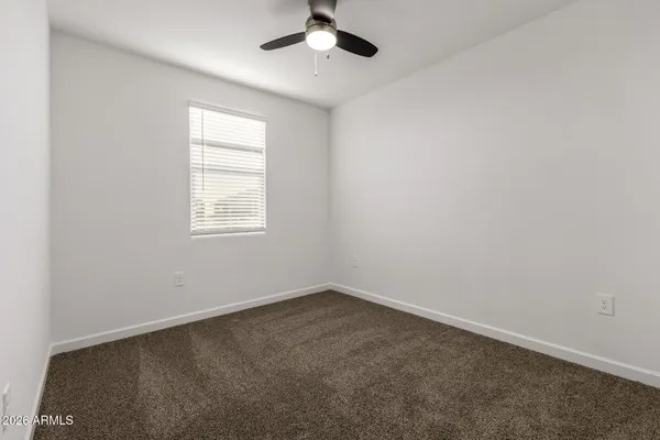 an empty room with closet