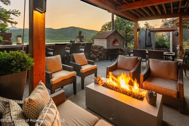 a view of an ocean and a yard