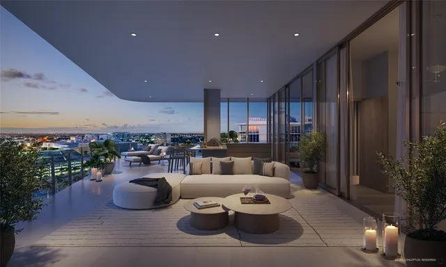 a view of a car parked in front of a building