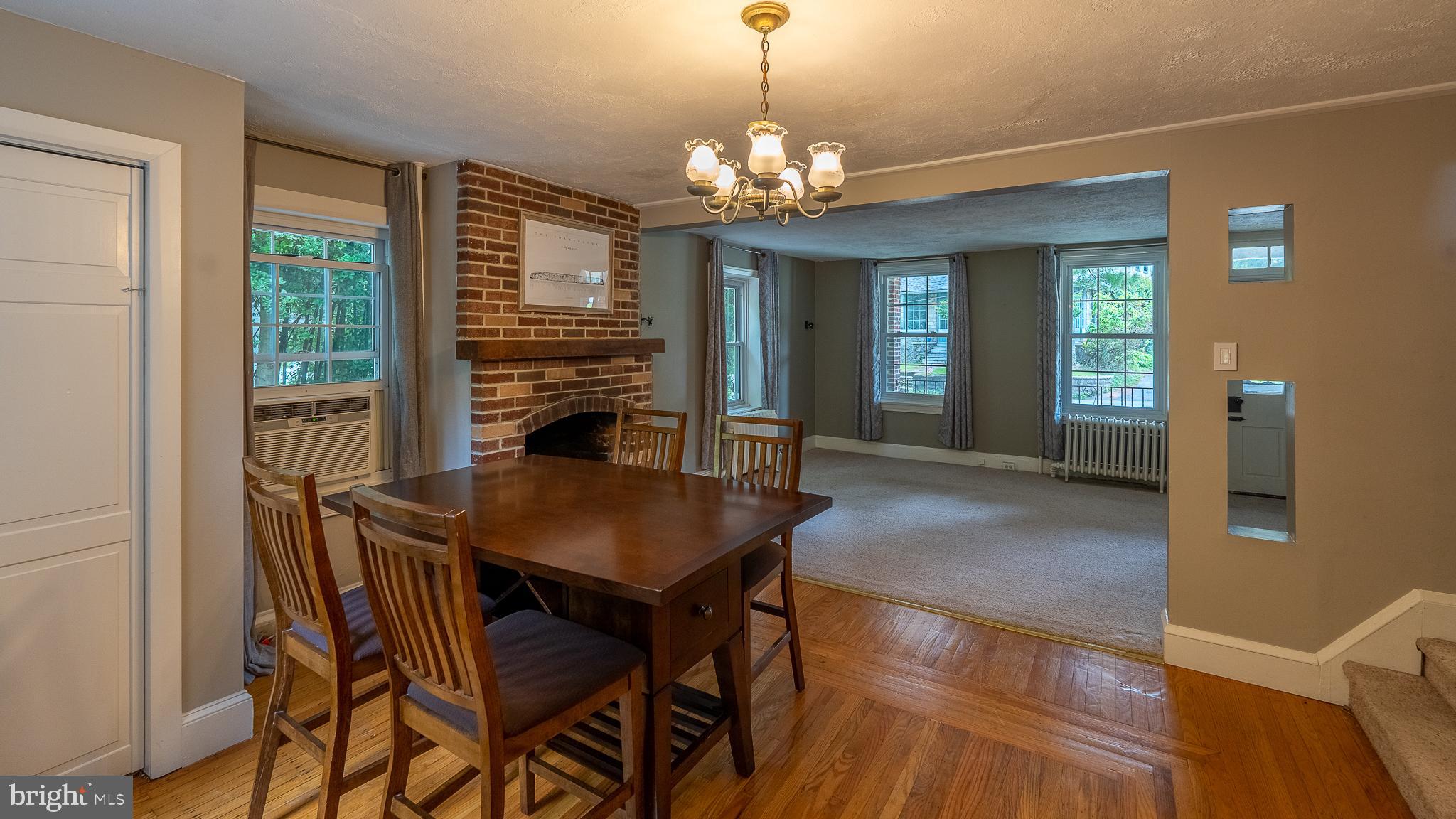 70 North Pennell Road Media, PA 19063 - Photo 9 of 32 Dining Room with Wood Fireplace