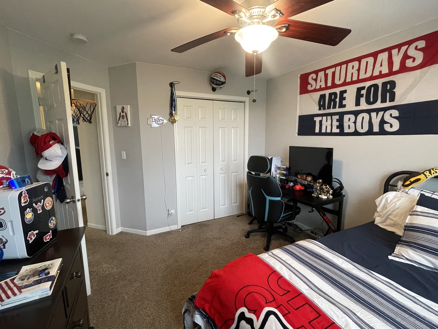 6 Emily Drive Spring Valley, IL 61362 - Photo 18 of 25 a bedroom with bed and a chandelier