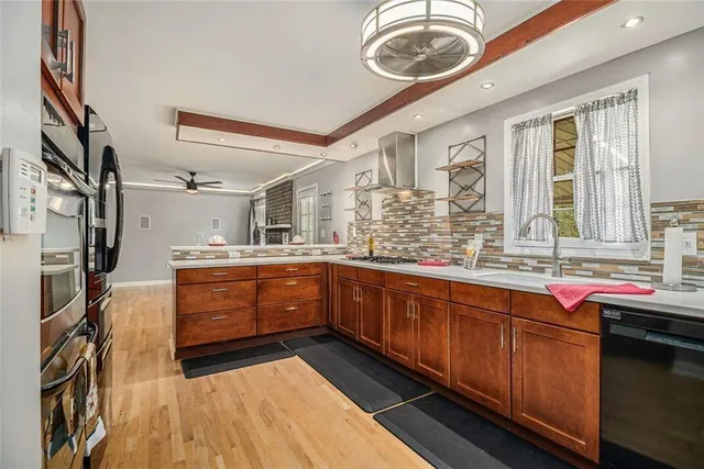a bathroom with a sink and a shower