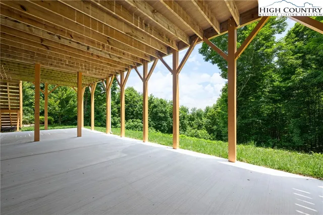 a view of porch and garden