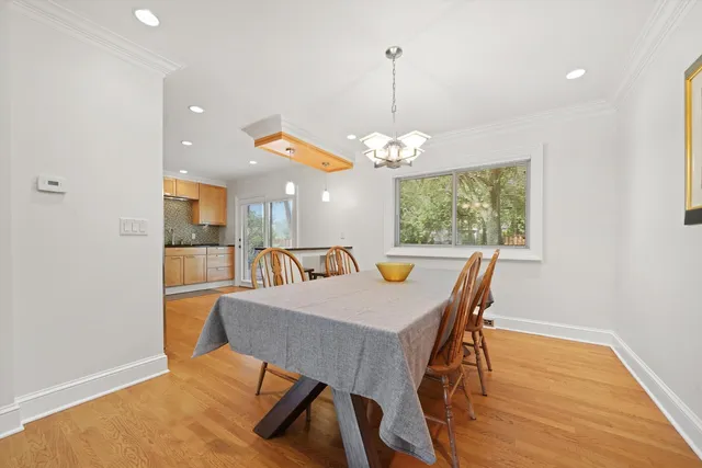 a view of a dining room and livingroom