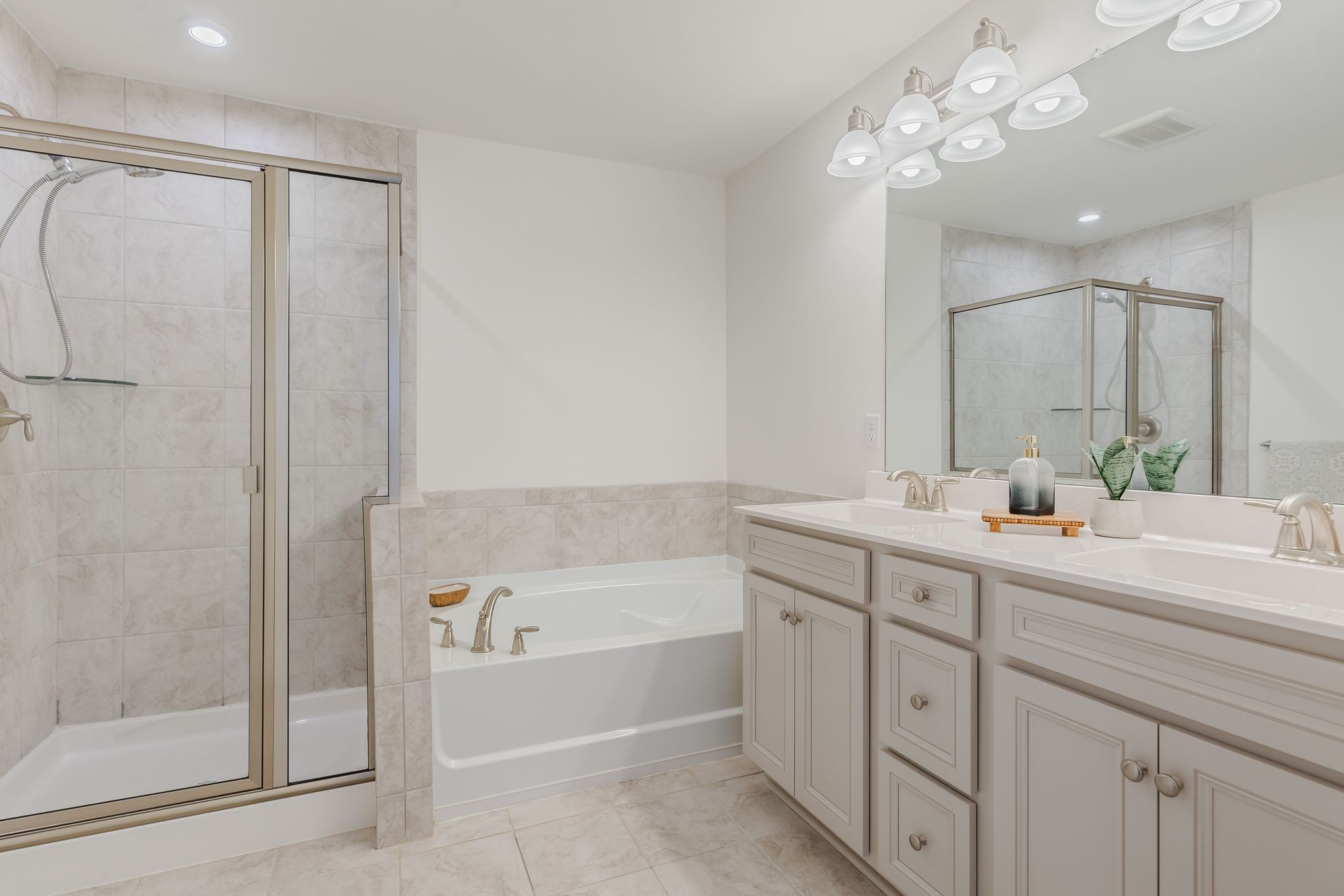 3419 Deerchase Circle Murfreesboro, TN 37129 - Photo 23 of 37 a bathroom with a double vanity sink mirror and shower