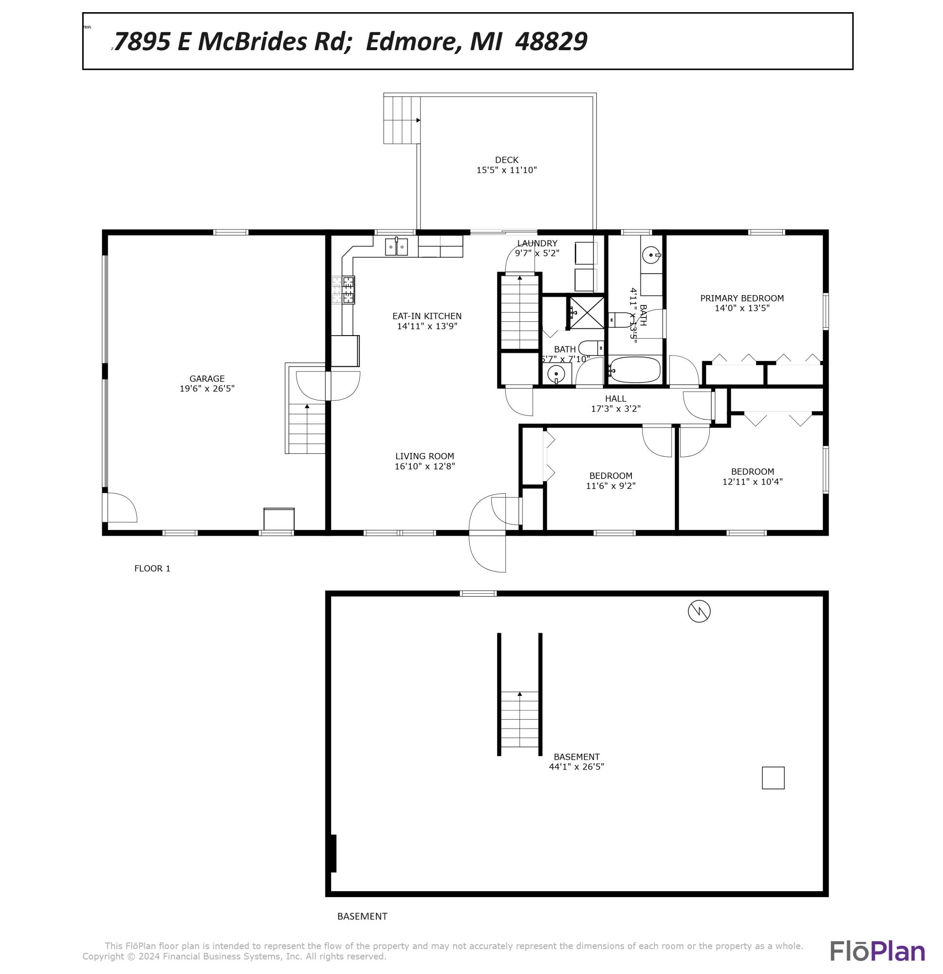 7893 East Mcbrides Road Edmore, MI 48829 - Photo 3 of 24 FLOPLAN 7893 McBride's Road