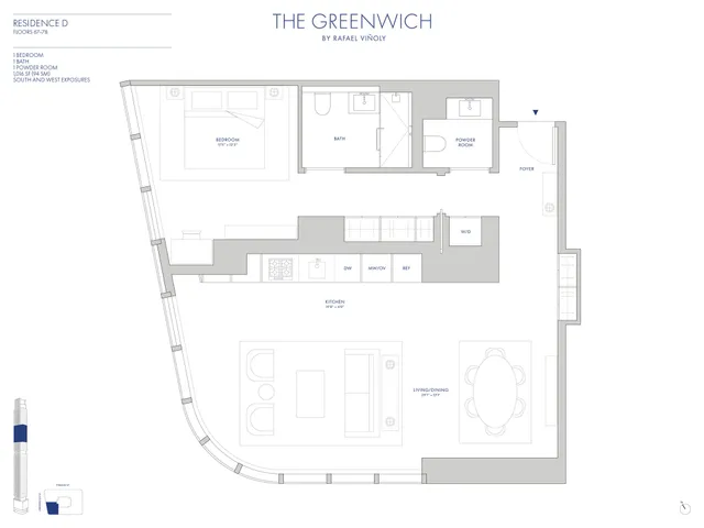 $1,265,000 | 125 Greenwich Street, Unit 66D | Financial District