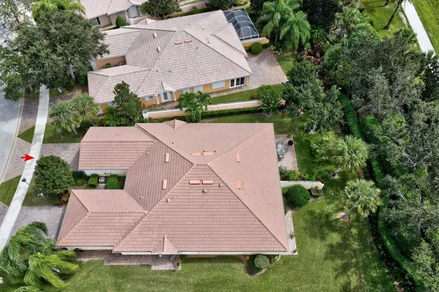 an aerial view of a house