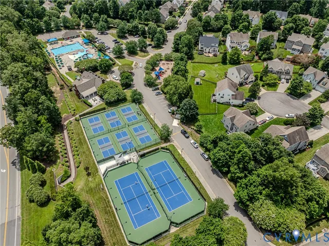an aerial view of a city
