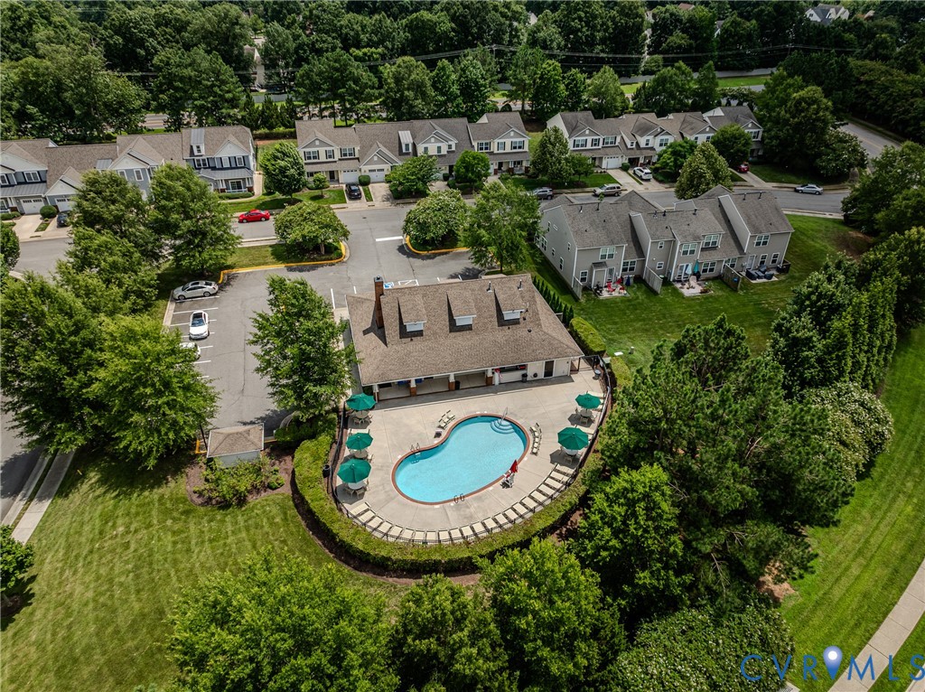 14010 Briars Circle, Unit 204 Midlothian, VA 23114 - Photo 36 of 40 an aerial view of a house with swimming pool and outdoor seating