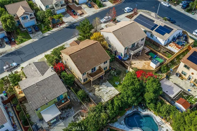 an aerial view of a house