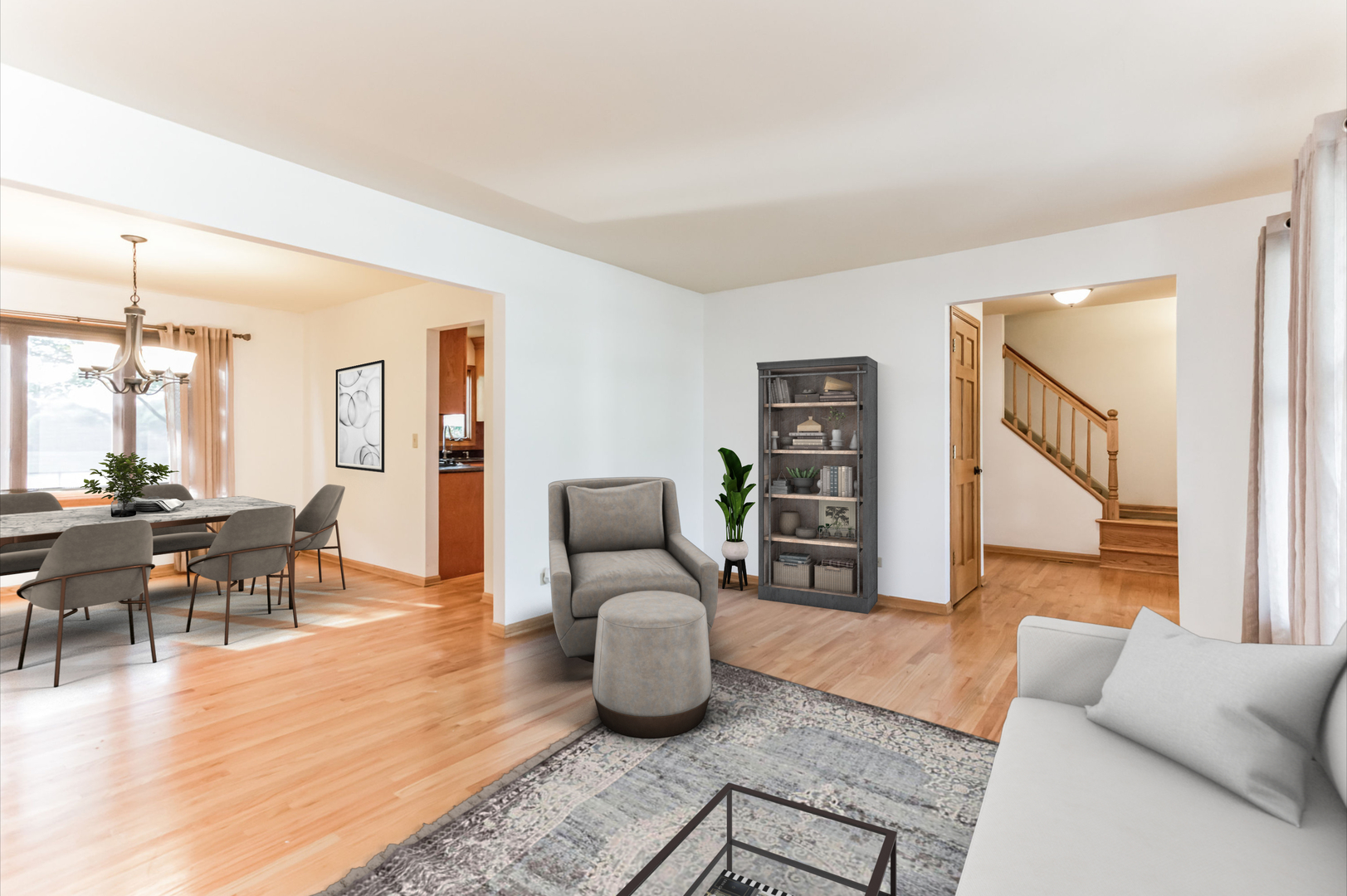 508 North Walnut Lane Schaumburg, IL 60107 - Photo 6 of 25 a living room with furniture and wooden floor