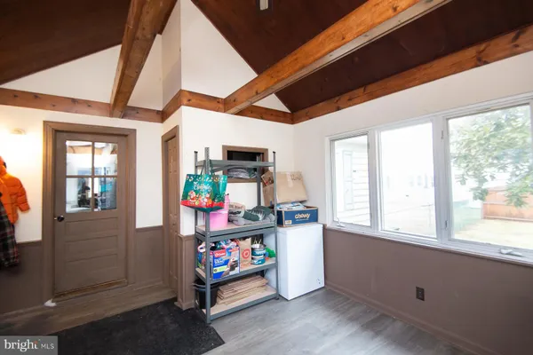 a room with window and storage
