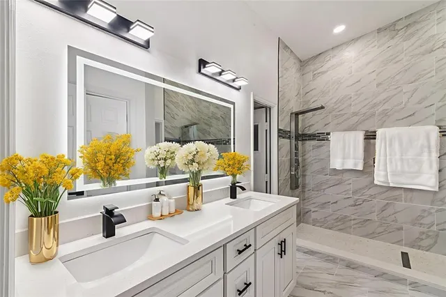 a bathroom with a shower