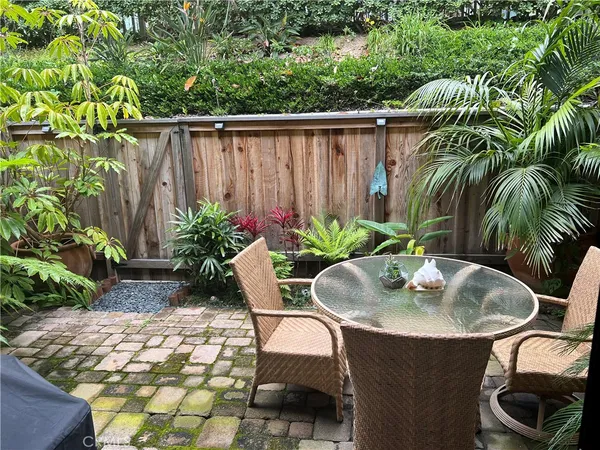 a table and chairs in the patio